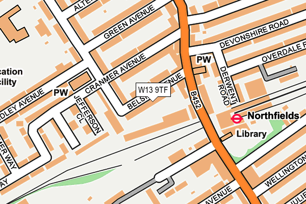 W13 9TF map - OS OpenMap – Local (Ordnance Survey)