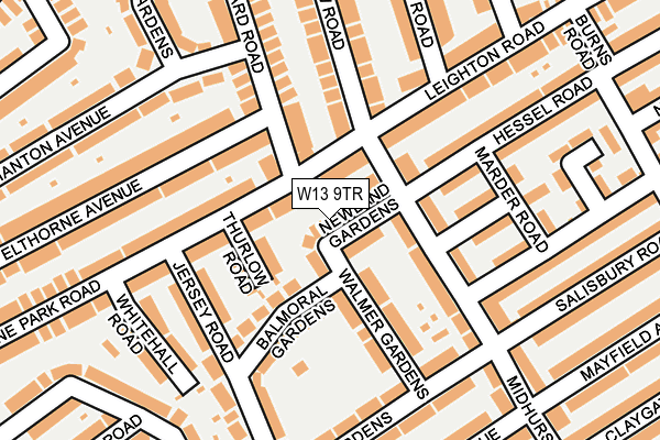 W13 9TR map - OS OpenMap – Local (Ordnance Survey)