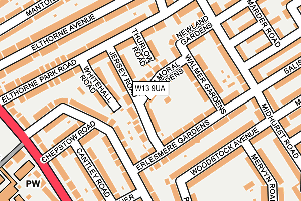 W13 9UA map - OS OpenMap – Local (Ordnance Survey)