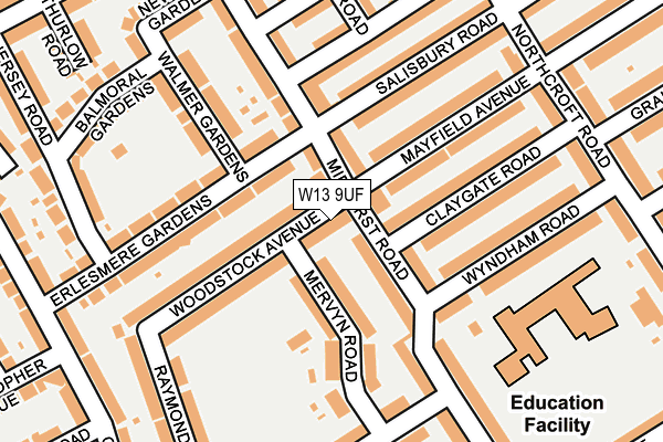 W13 9UF map - OS OpenMap – Local (Ordnance Survey)