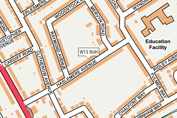 W13 9UH map - OS OpenMap – Local (Ordnance Survey)