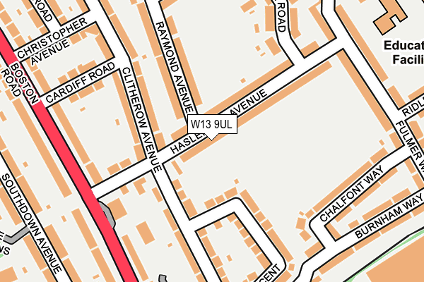 W13 9UL map - OS OpenMap – Local (Ordnance Survey)