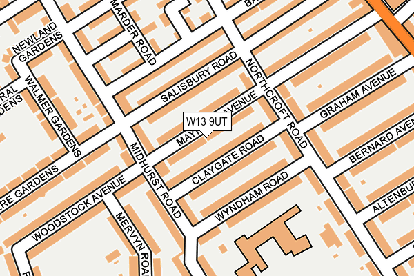 W13 9UT map - OS OpenMap – Local (Ordnance Survey)