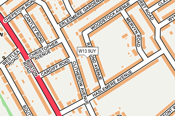 W13 9UY map - OS OpenMap – Local (Ordnance Survey)