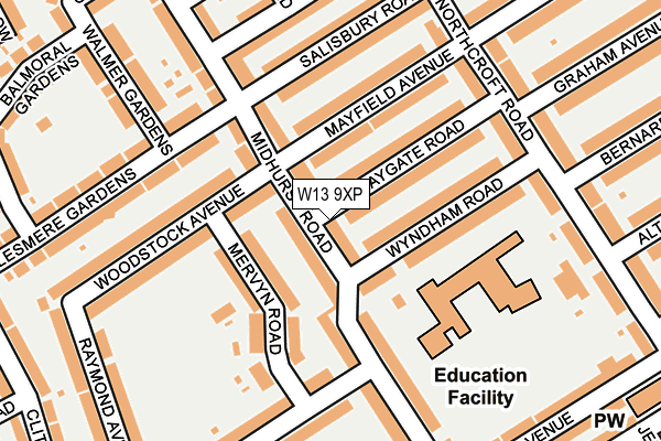 W13 9XP map - OS OpenMap – Local (Ordnance Survey)