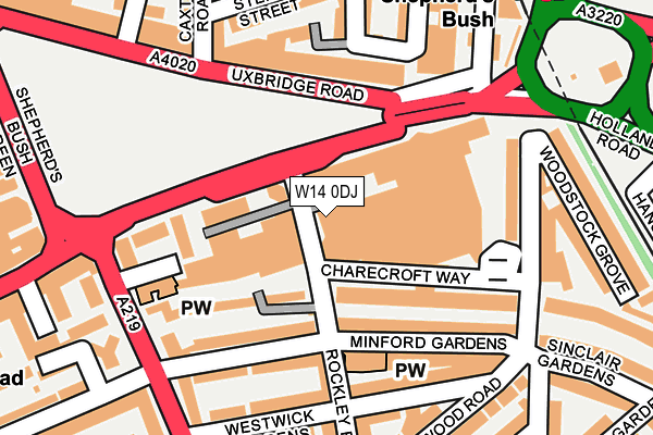 W14 0DJ map - OS OpenMap – Local (Ordnance Survey)