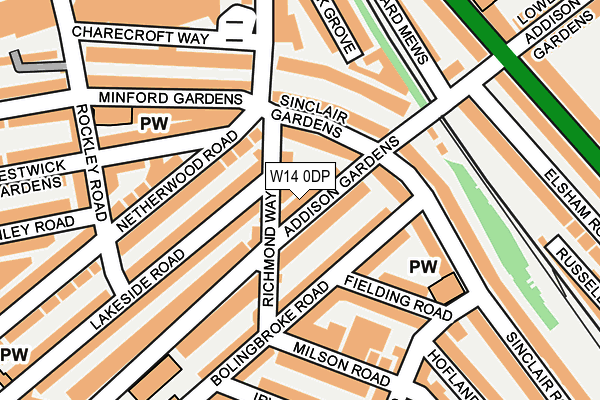 W14 0DP map - OS OpenMap – Local (Ordnance Survey)