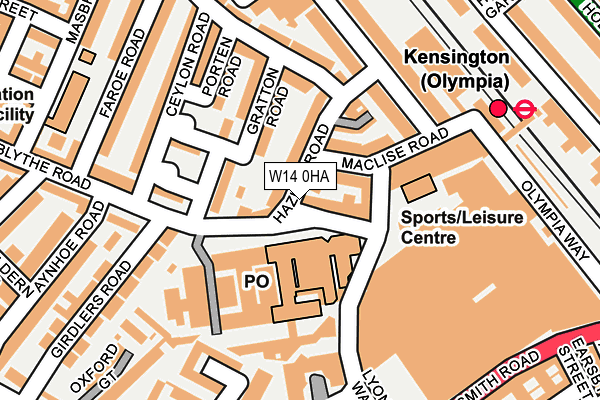 W14 0HA map - OS OpenMap – Local (Ordnance Survey)