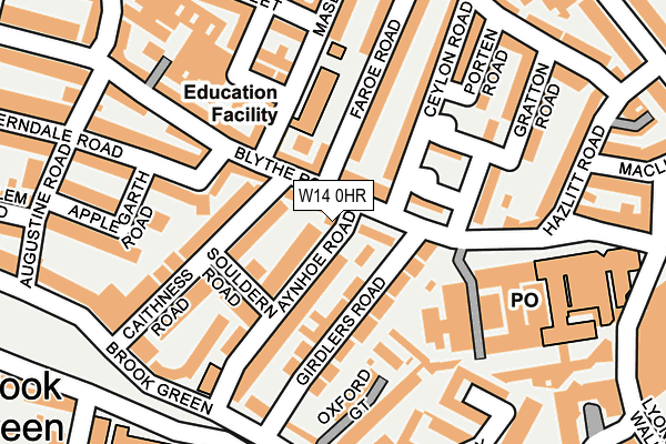 W14 0HR map - OS OpenMap – Local (Ordnance Survey)