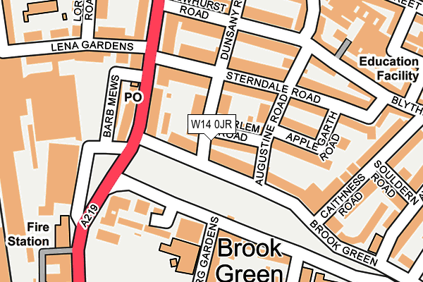 W14 0JR map - OS OpenMap – Local (Ordnance Survey)