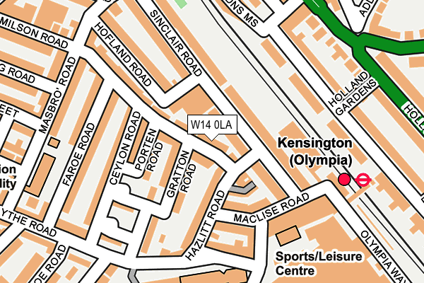 W14 0LA map - OS OpenMap – Local (Ordnance Survey)