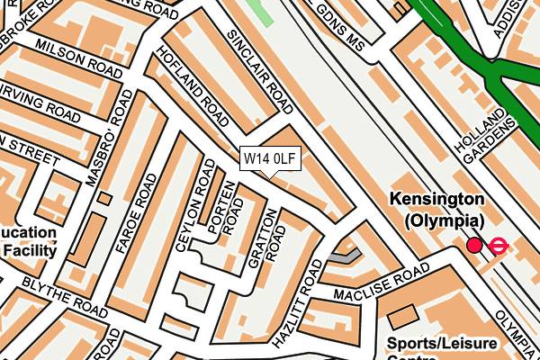W14 0LF map - OS OpenMap – Local (Ordnance Survey)