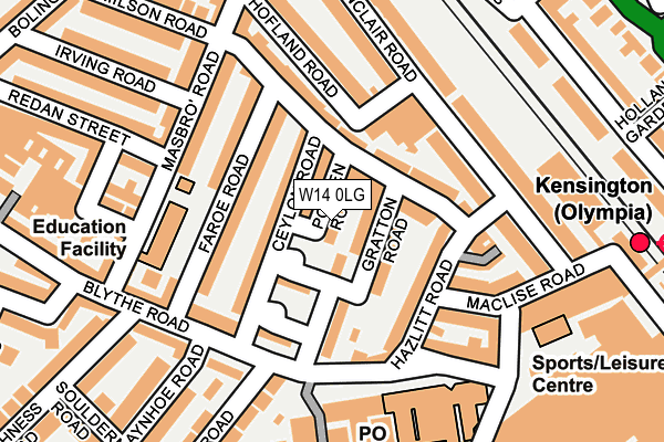 W14 0LG map - OS OpenMap – Local (Ordnance Survey)