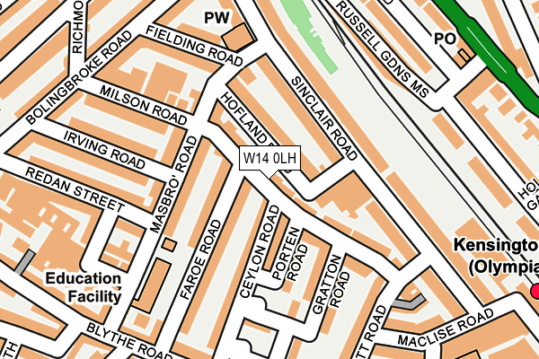 W14 0LH map - OS OpenMap – Local (Ordnance Survey)
