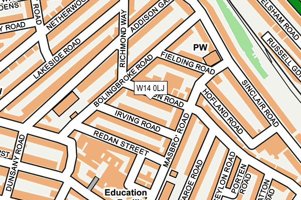 W14 0LJ map - OS OpenMap – Local (Ordnance Survey)