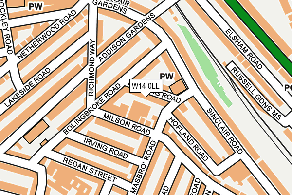 W14 0LL map - OS OpenMap – Local (Ordnance Survey)