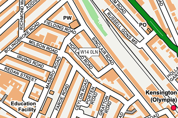 W14 0LN map - OS OpenMap – Local (Ordnance Survey)