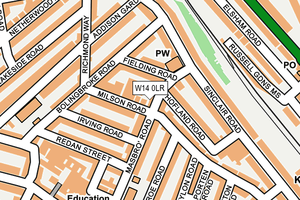 W14 0LR map - OS OpenMap – Local (Ordnance Survey)