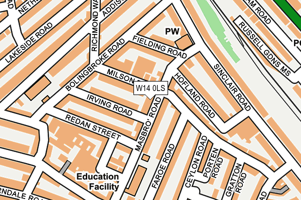 W14 0LS map - OS OpenMap – Local (Ordnance Survey)