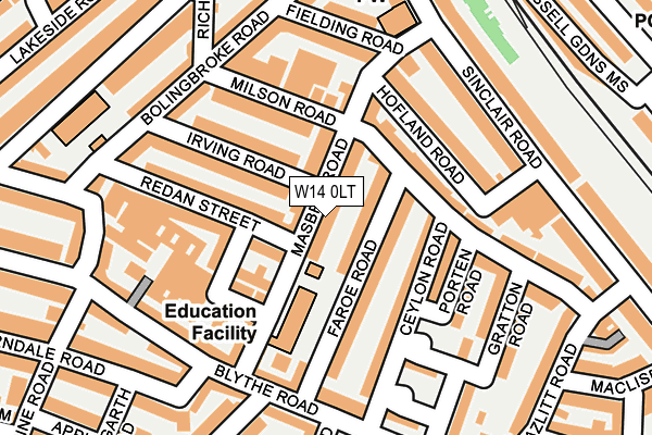 W14 0LT map - OS OpenMap – Local (Ordnance Survey)