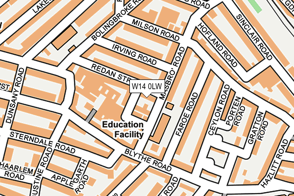 W14 0LW map - OS OpenMap – Local (Ordnance Survey)