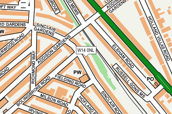 W14 0NL map - OS OpenMap – Local (Ordnance Survey)