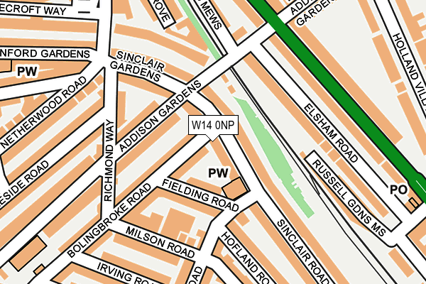 W14 0NP map - OS OpenMap – Local (Ordnance Survey)