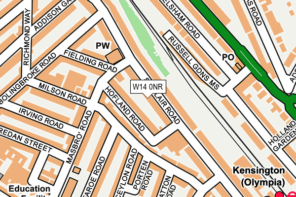 W14 0NR map - OS OpenMap – Local (Ordnance Survey)