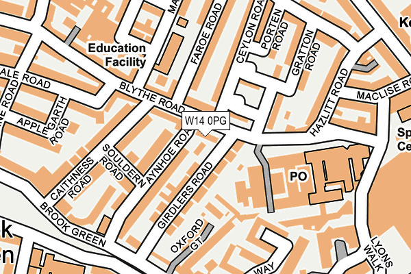 W14 0PG map - OS OpenMap – Local (Ordnance Survey)