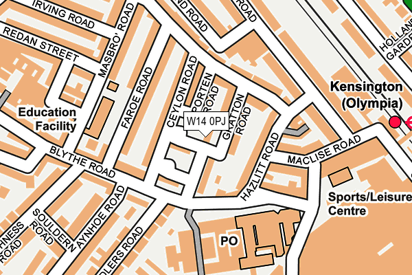 W14 0PJ map - OS OpenMap – Local (Ordnance Survey)