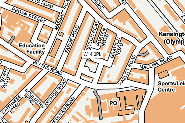 W14 0PL map - OS OpenMap – Local (Ordnance Survey)