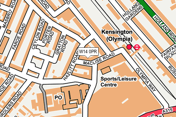 W14 0PR map - OS OpenMap – Local (Ordnance Survey)