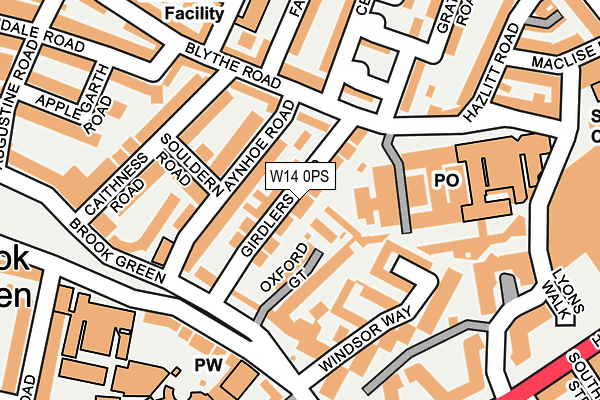 W14 0PS map - OS OpenMap – Local (Ordnance Survey)