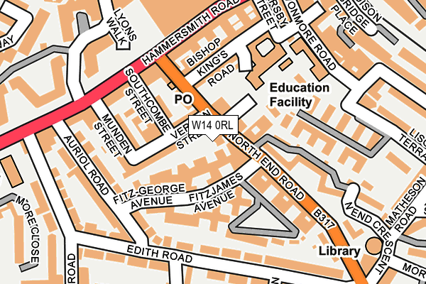 W14 0RL map - OS OpenMap – Local (Ordnance Survey)