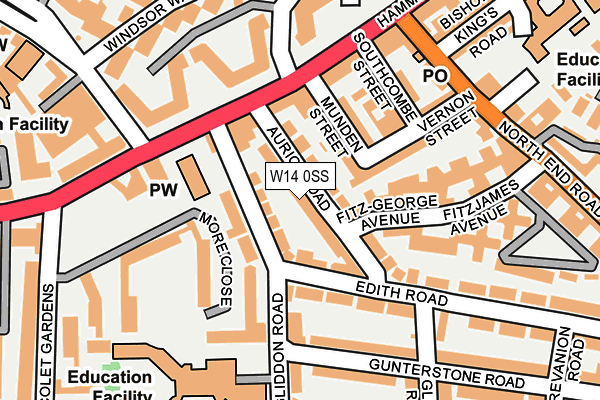 W14 0SS map - OS OpenMap – Local (Ordnance Survey)