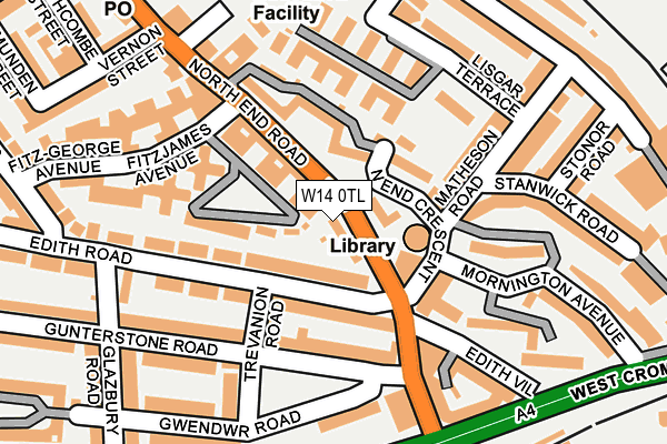 W14 0TL map - OS OpenMap – Local (Ordnance Survey)