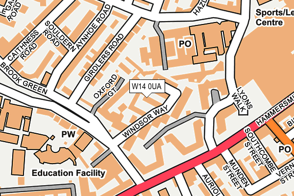 W14 0UA map - OS OpenMap – Local (Ordnance Survey)