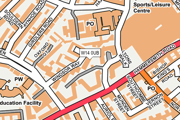 W14 0UB map - OS OpenMap – Local (Ordnance Survey)