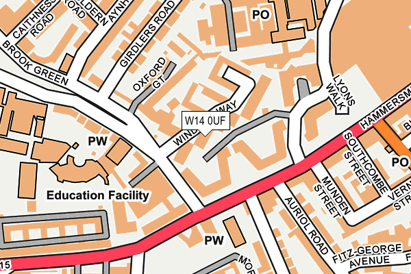 W14 0UF map - OS OpenMap – Local (Ordnance Survey)