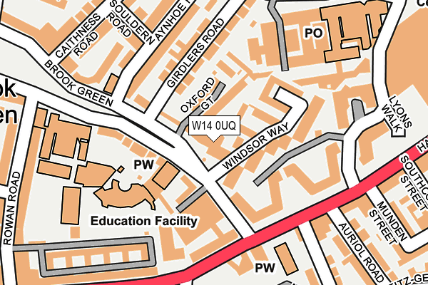 W14 0UQ map - OS OpenMap – Local (Ordnance Survey)