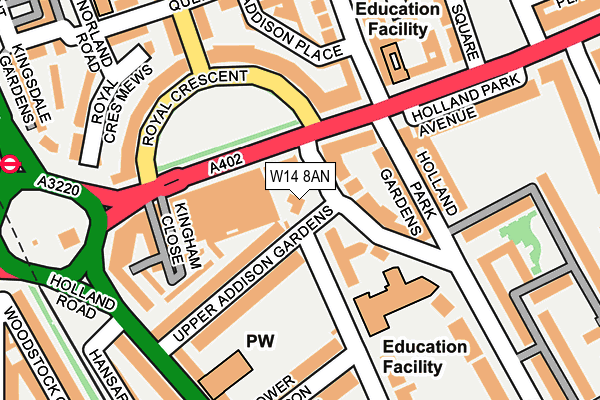 W14 8AN map - OS OpenMap – Local (Ordnance Survey)