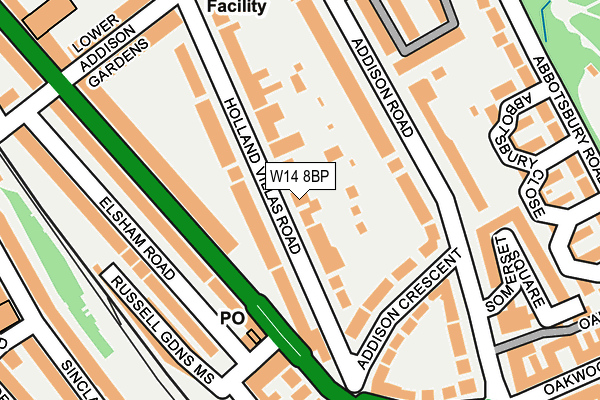 W14 8BP map - OS OpenMap – Local (Ordnance Survey)