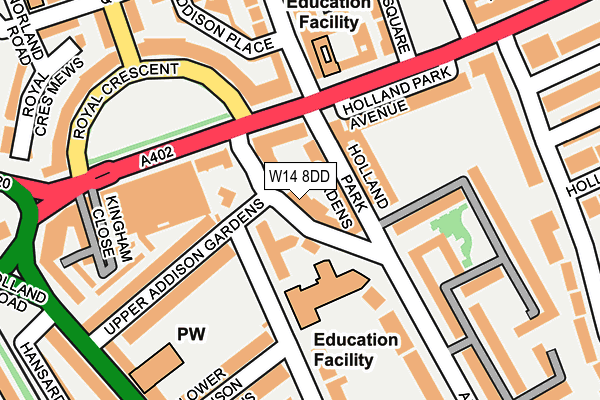 W14 8DD map - OS OpenMap – Local (Ordnance Survey)