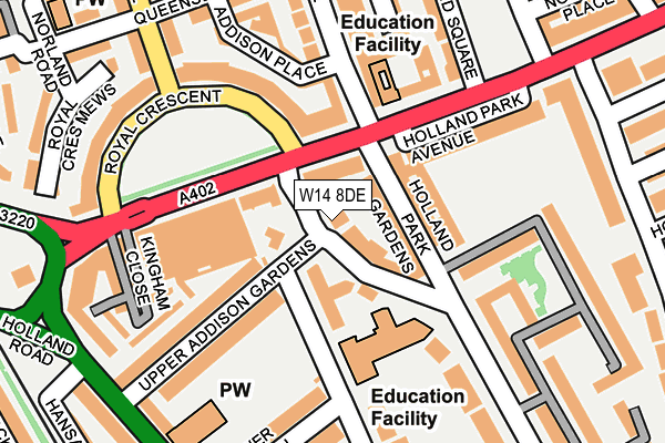 W14 8DE map - OS OpenMap – Local (Ordnance Survey)