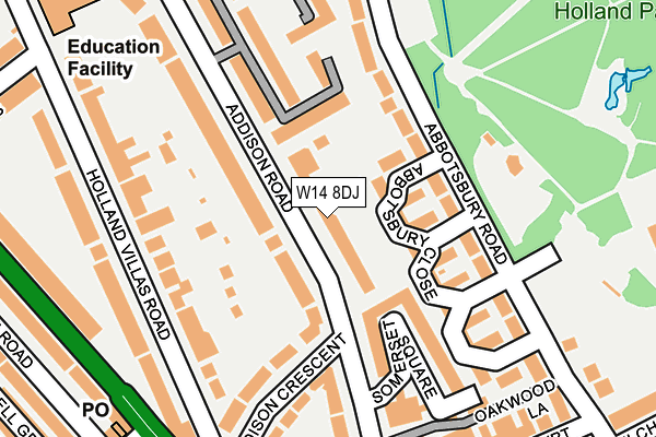 W14 8DJ map - OS OpenMap – Local (Ordnance Survey)