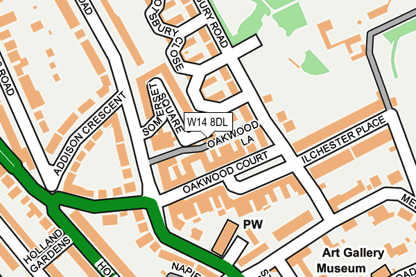 W14 8DL map - OS OpenMap – Local (Ordnance Survey)