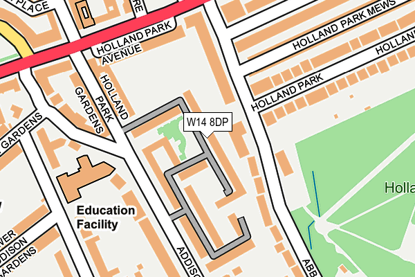 W14 8DP map - OS OpenMap – Local (Ordnance Survey)