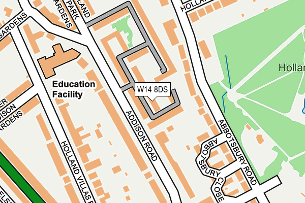 W14 8DS map - OS OpenMap – Local (Ordnance Survey)