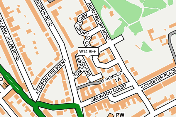 W14 8EE map - OS OpenMap – Local (Ordnance Survey)