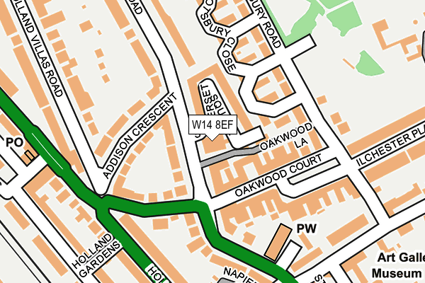 W14 8EF map - OS OpenMap – Local (Ordnance Survey)